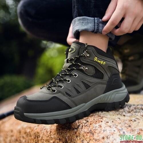 High-top Outdoor Men Hiking Shoes Waterproof Trekking Shoes Man Casual Warm Mountain Shoes Climbing Trail Sneakers Hunting Boots
