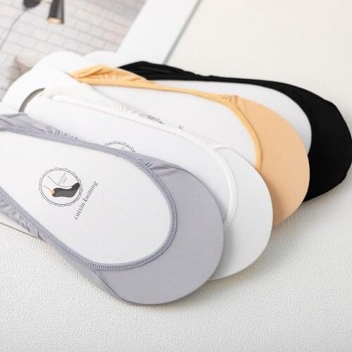 Female Ice Silk Invisible Socks Non-Slip Hollow Sponge Cushion Thin Shallow Mouth Womens Socks Japanese And Korean Simple Colle