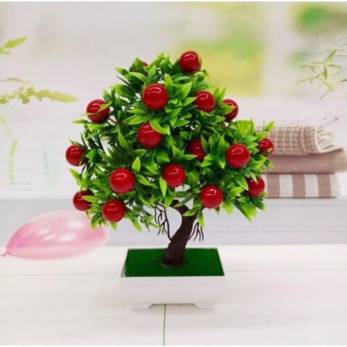 1Pc Potted Artificial Fruit Tree Bonsai Stage Garden Wedding Party Decor Props Artificial plant Home Artificial Bonsai