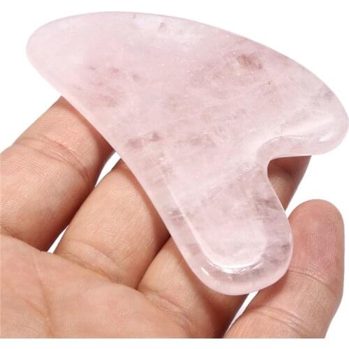 1Pc Natural Jade Stone Rose Quartz Gua Sha Board Body Facial Anti-wrinkle Massage Plate Spa Relaxing Chinese Acupoints