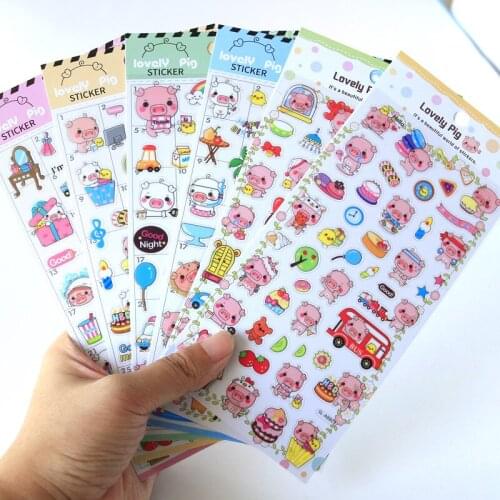 1pcs/pack Kawaii Stationery Stickers Pink Pig Diary Planner Decorative Mobile Stickers Scrapbooking DIY Craft Stickers
