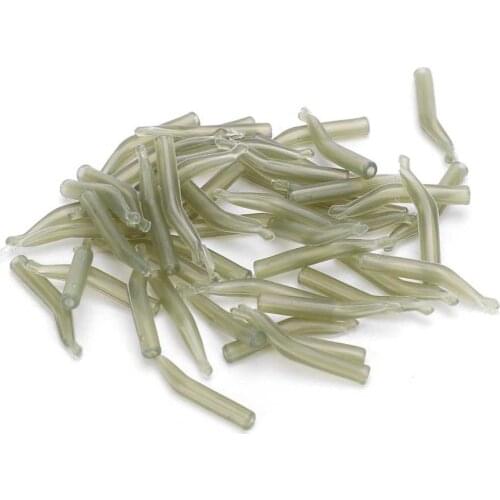 100pcs Fishing Hook Sleeve Tube Hair Rig Aligner Sleeves Soft Anti Positioner Terminal Tackle Carp Fishing Accessories