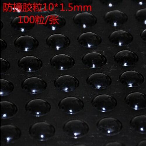1000 PCS 10mm x 1.5mm black anti slip silicone rubber plastic bumper damper shock absorber 3M self-adhesive silicone feet pads