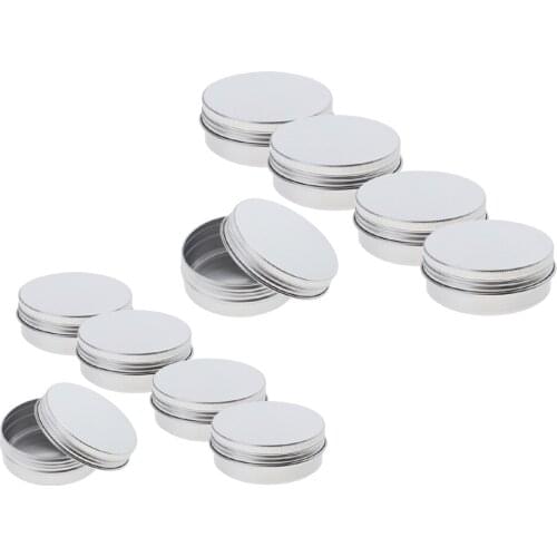 10x 60/100g Round Aluminum Tins Cream Storage Jars Cosmetic Containers Cans