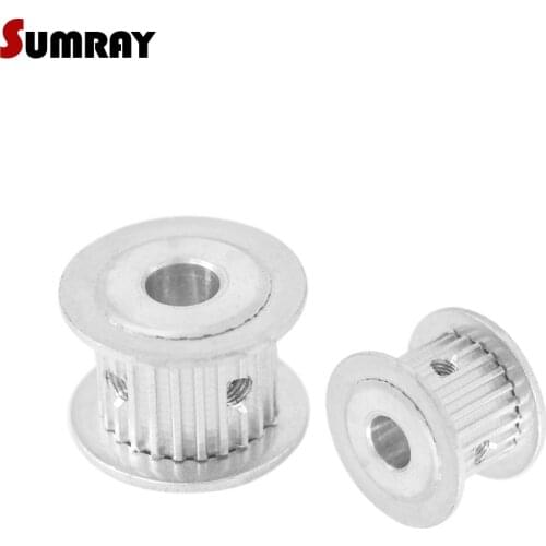 SUMRAY MXL 22T Timing Pulley 5/6/6.35/7/8mm Inner Bore Motor Belt Pulley 7/11mm Belt Width Aluminium Pulley for 3D Printer 2PCS