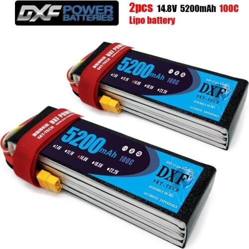 2020 DXF 2PCS lipo battery 4S 14.8V 5200mah 100C Max 200C Toys & Hobbies For Helicopters RC Models Li-polymer Battery