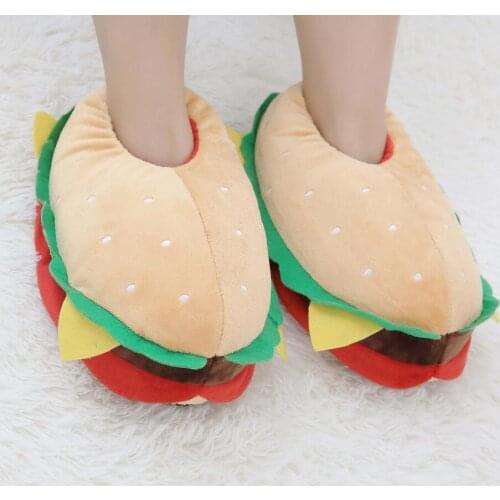 2020 new Cotton slippers women hamburger Warm shoes Home indoor shoes Soft bottom 35-41 party funny shoes