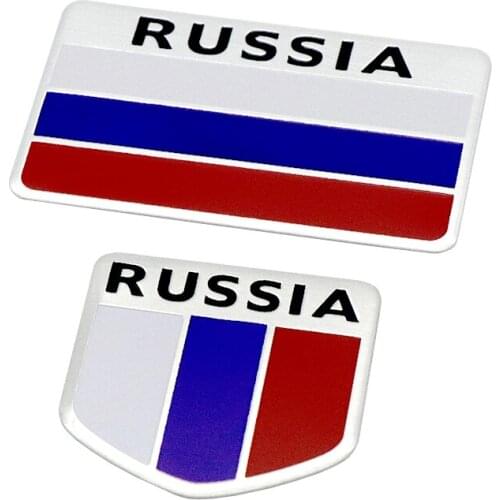3D Aluminum Russia Flag car sticker accessories stickers for chevrolet for skoda for honda Car styling