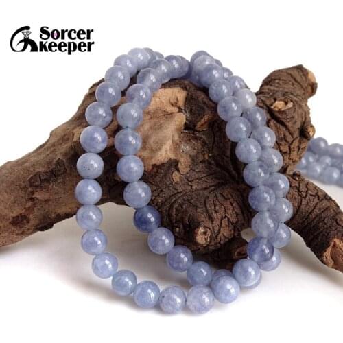 Natural Stone 6mm Round Blue Aquamarines Crystal Loose Beads Strand 15" For Jewelry Making Diy Bracelet Necklace FreeShipping