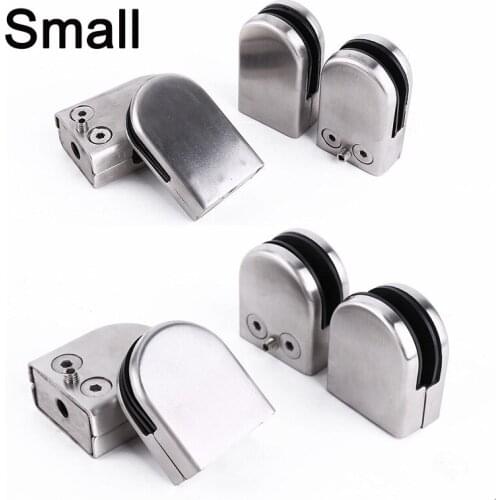 8PCS Small Size Stainless Steel Handrails Balustrades Glass Clamp Clips Bracket for 6-8mm glass KF890