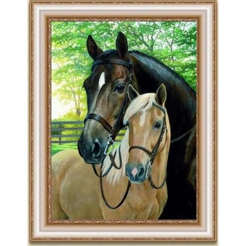 New Arrival Hot Sale Two Horses - 5D Diamond Embroidery / Diamond Painting Kit