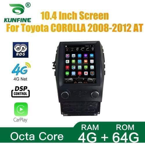 Tesla Screen Octa Core 4GB RAM 64GM ROM Android 10.0 Car DVD GPS Player Deckless Car Stereo For Toyota COROLLA 2008-2012 AT