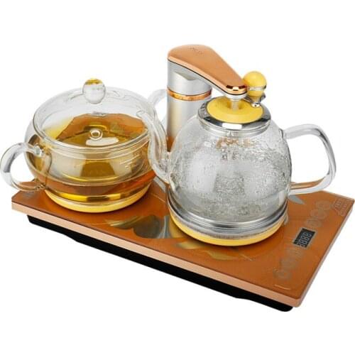 Automatic upper water electric kettle glass tea stove utensil set