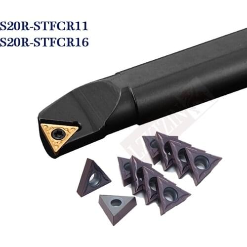 1pc S20R STFCR11 STFCR16 Internal Turning Tool Lathe Boring Bar Tool Holder TCMT110204 TCMT16T304 TCGT110208 TCGT16T308 Inserts
