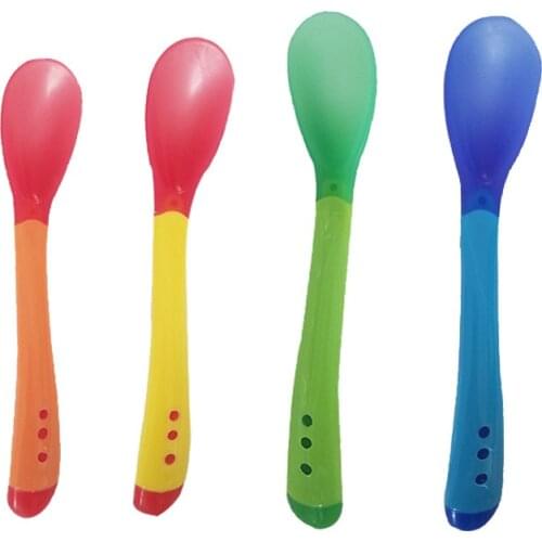 Baby Temperature Sensing Spoon Feeding Fork Dinnerware for Toddler Infant Feeder Tableware Baby Spoon