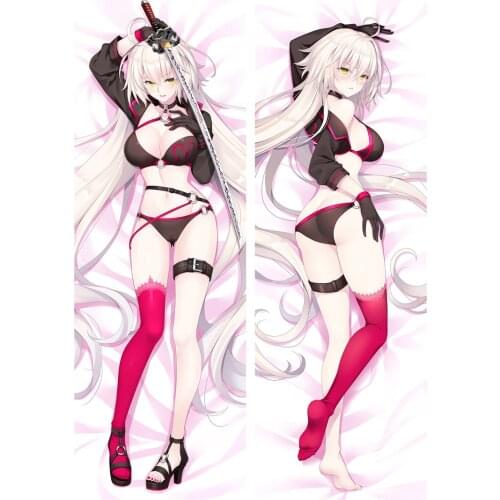 Anime Cartoon Fate/Grand Order Jeanne d'Arc Alte Double sided hugging Pillow Case Pillow Cover Pillowcase Peach Skin 2 Way 18103