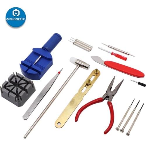16Pcs Watch Tools Watch Opener Remover Spring Bar Pry Screwdriver Tweezers HammerClock Watch Repair Tool Kit Watchmaker Tools