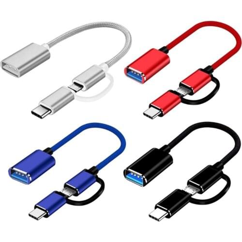 Type-C Male Micro USB Male to USB Female Interface Cable Data Transmission