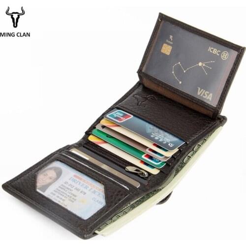 Genuine Leather Wallet Large Capacity Credit Card Holder Cowhide Card Slot Photo Fashion Womens Coin Purse