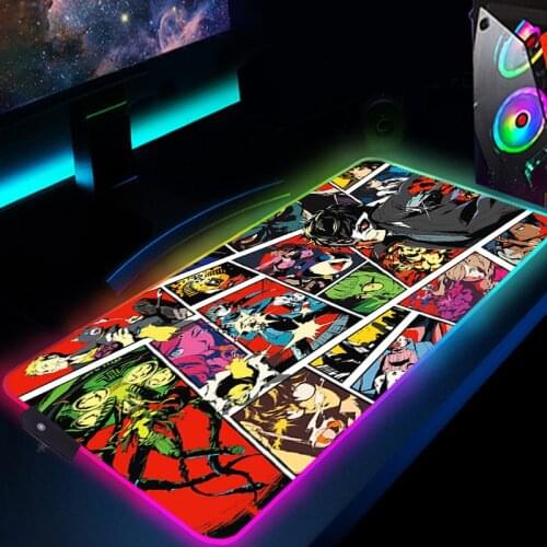 RGB Gaming Accessories Mouse Pad Gamer Mat Persona 5 Desk Mat LED Anime Mousepad Large Computer Mausepad Xxl 900x400 Mouse Rugs