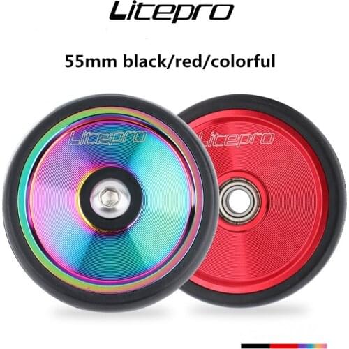 Litepro 55mm easywheel ultra light for brompton easy wheel ultra light aluminum alloy auxiliary wheel 55mm