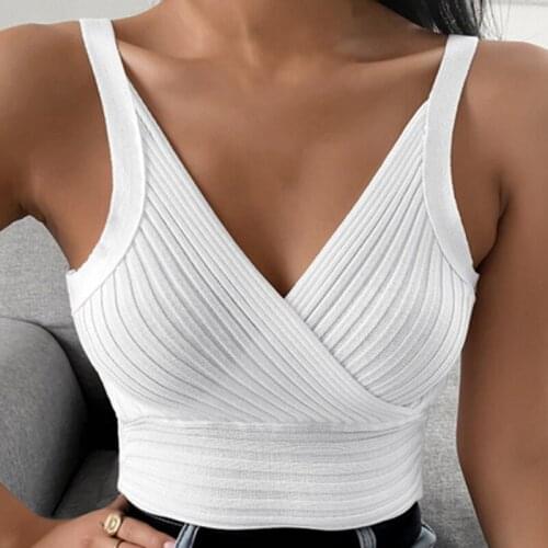 Women Summer Tank Top Casual Camisoles Womens Tops T-shirt Spaghetti Strap Cropped Vest Female Camis Fashion Synthetic Cotton