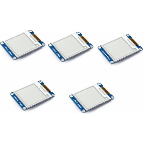 5pcs 200x200 1.54inch E-Ink Display Module SPI Interface, No Backlight Supports Partial Refresh, Black&White Display Color