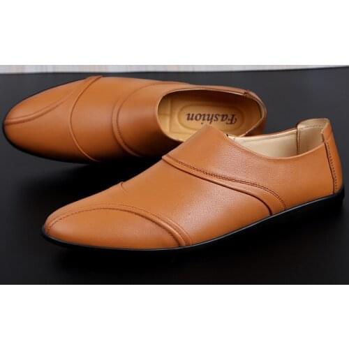 Men Loafers Shoes Fashion Boat Footwear Man Brand Leather Moccasins Men Shoes Comfy Mens Casual Shoes Lazy Shoes Italian Shoes