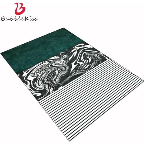 Bubble Kiss Soft Carpet For Bedroom Abstract Dark Green Geometric Mosaic Rectangle Carpet Home Living Room Decor Rug Area Carpet