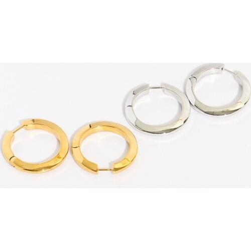 Europe and the United States simple cold atmosphere circle angular round jewelry earrings