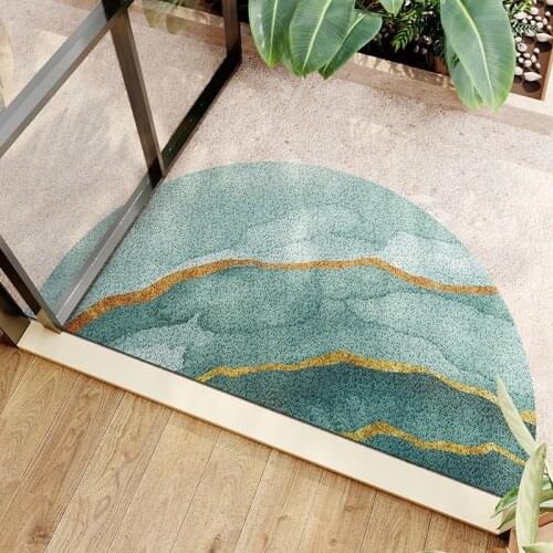 Fluffy stretch PVC wire loop carpet Doorway semicircular floor mat Outdoor waterproof door mat custom made Porch Decor door mat