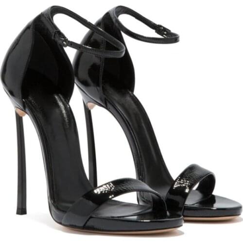 Sandals womens 2021 summer new one line buckle ultra high metal thin heel inner waterproof table banquet commuter high heels