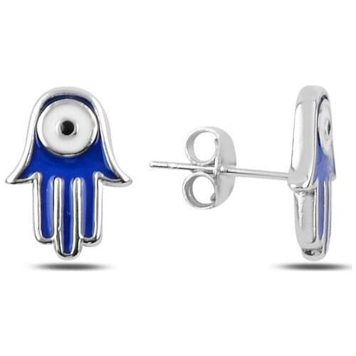 Silverlina Silver Cabochons Fatma Master Hand Earring