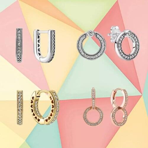 2021 New Early Autumn Series 925 Sterling Silver Pavé Micro-standard Round Double-sided Earrings, Fashion Jewelry For Girls