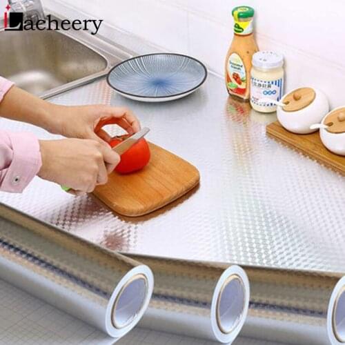 Modern Kitchen Backsplash Self Adhesive Wallpaper Stove Countertop Cabinet Aluminum Foil Waterproof Oil-proof Decorative Sticker