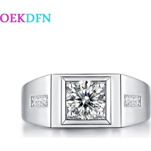 OEKDFN 100% 925 Sterling Silver Rings Real Moissanite Gemstone Wedding Engagement Ring Fine Jewelry Wholesale With Certification