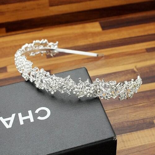 Wedding Bridal Bridesmaid Rhinestone Crown Sinny Hair Flower Girls Tiara Hairband Crystal Princess Headband Prom Accessories