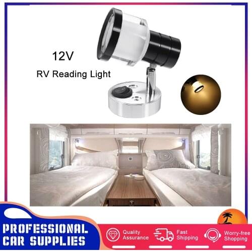 3W LED Reading Light 12V 150 Lumens Marine Interior Wall Lamp RV Boat Camper Warm Spotlight Caravan Boat Motorhome Camper Lamp