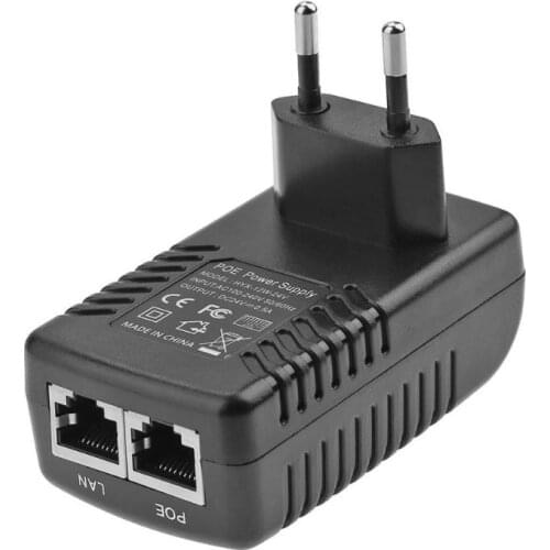 High Quality Safe 24V 0.5A 12W Wall Plug POE Injector Ethernet Adapter IP Phone Camera POE Switch Power Supply Hot Sale
