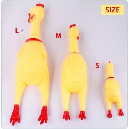 Funny Dog Toys Rooster Crows Attract Screaming Shrilling Yellow Rubber Chicken Pet Dog Boy Kids Sound Toy Chew S M L