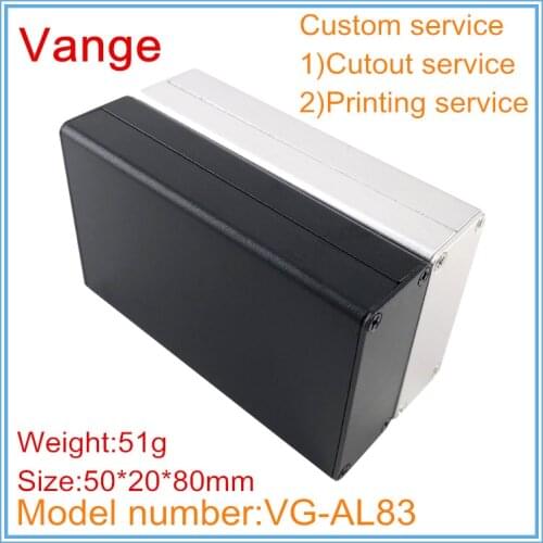 1pcs/lot small electronics case project box 50*20*80mm 6063-T5 aluminum enclosure housing diy for portable wire connector device