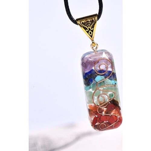 1PC Natural Orgone Energy Pendant Necklace Amulet Orgone Wicca Chakra Meditation Energy Quartz For Men Women Crystal Necklace