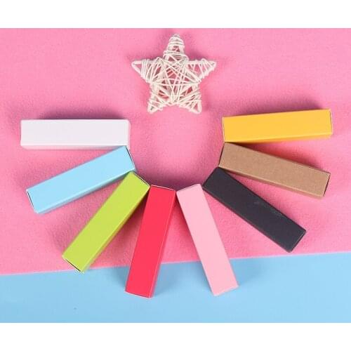 100pcs Small Colorful Essential oil cardboard box presume bottle lip balm paper packaging craft box lipstick packing paper box