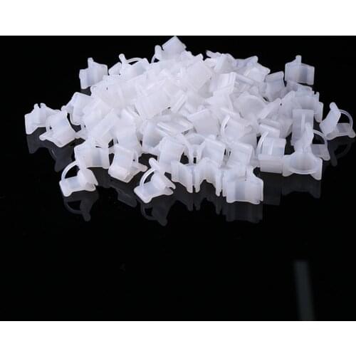 100Pcs Mini Transparent Plastic Grafting Clips Tomato Plant Supports Clamp Connects Vines Seeding Grafting Clips Garden Tool