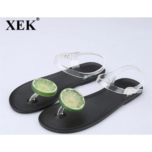 2018 New Style Sweet Jelly Shoes Women Sandals Flat Summer Shoes Woman Casual Flats Shoes sandals Fruit Summer Beach Shoes JDD65