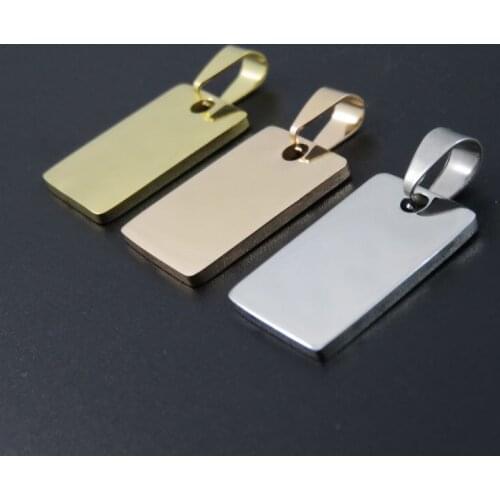 3Colors 23mm*15mm Small Cute Stainless Steel Dogtags Pendant For man & Women, Fashion Jewelry