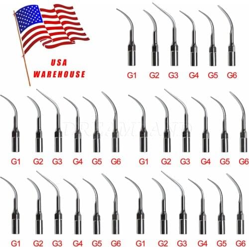 30Pcs Dental Insert Ultrasonic Scaler Piezo Scaling Tips Fit EMS Woodpecker Scaler Dentist G1-G6 Scaler Tips