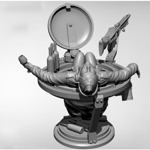 75mm 1/24 Resin Soldier White Mold Model Kits Figure DIY Best Toy YFWW-2082 Gift For Boy Mold Self-assembled P4V2