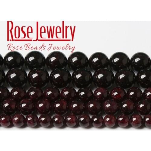A+ Natural Garnet Beads Dark Red Garnet Round Loose Stone Beads For Jewelry Making DIY Bracelet Accessories 4mm-12mm Whlolesale