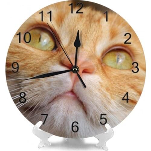 Cute Cats 25CM Big Wall-Clocks Decor Numeral Digital Dial Mute Silent Non-Ticking Battery Operated Kitchen Clocks for Livingroom